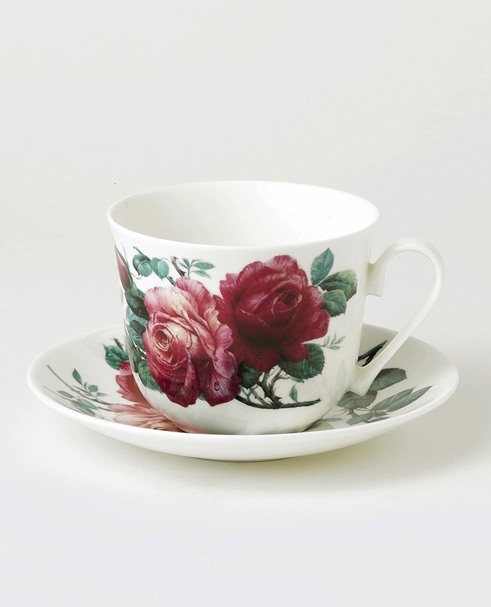 Set de taza y plato para desayuno English Rose - Salón des Fleurs